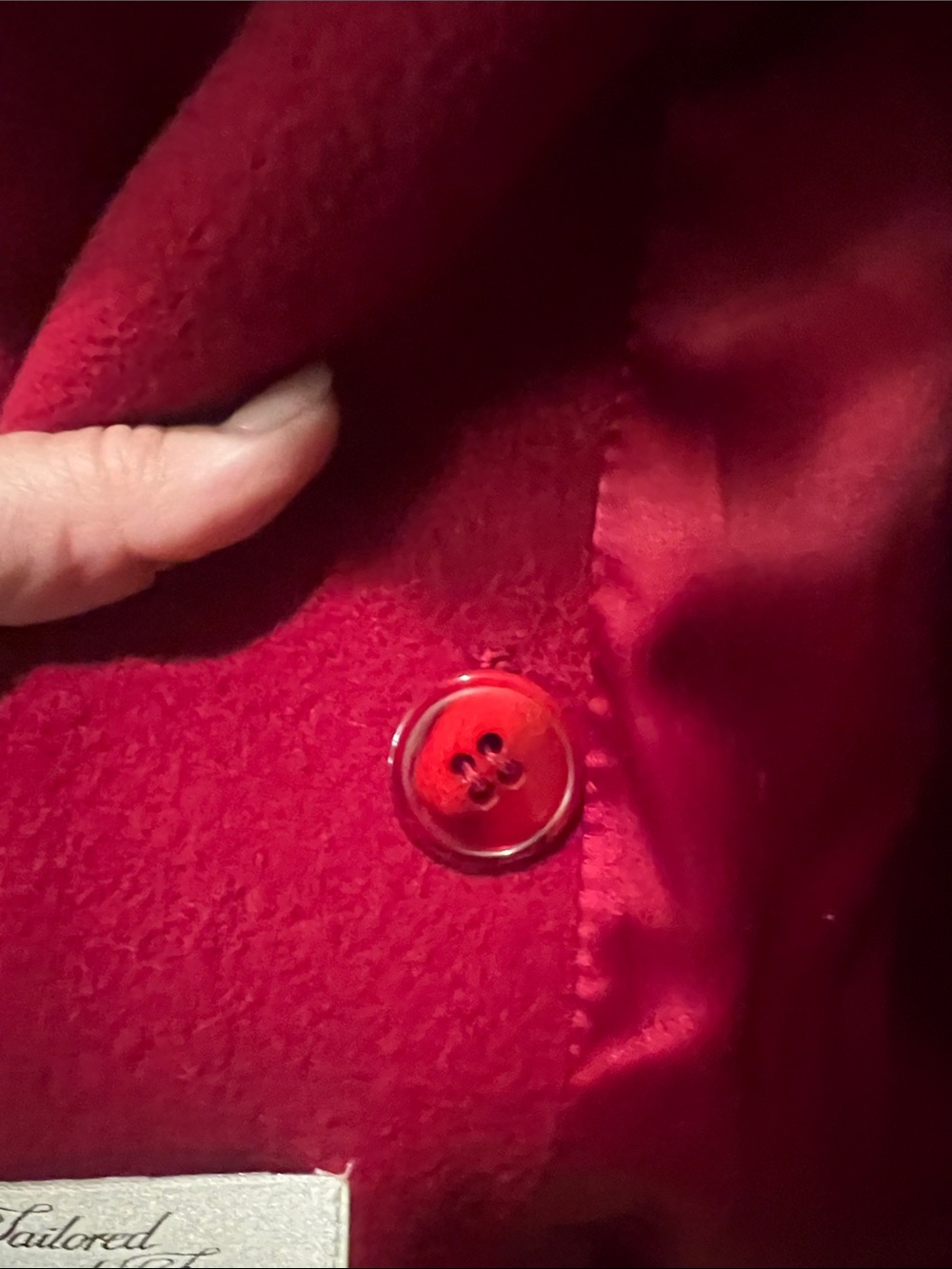 Women’s Double-Breasted Red Overcoat - Picture 4 of 13